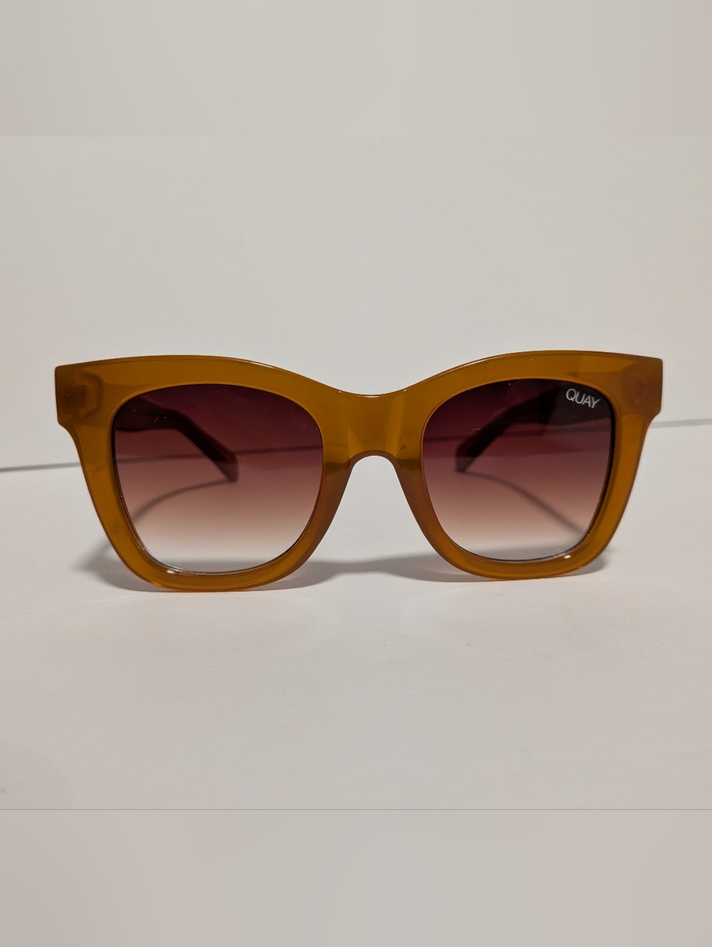Quay Australia After Hours Caramel Frame Chunky Retro Sunglasses Lens CAT.3